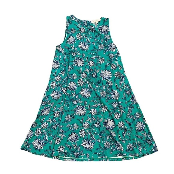Ann Taylor LOFT Green White and Blue Floral Sleeveless Casual Swing Dress. Sz. S - Picture 7 of 10